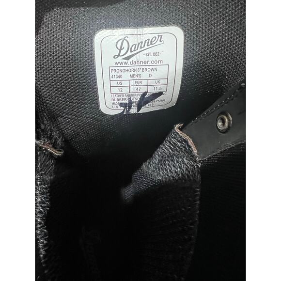 Danner Pronghorn 8” Brown Leather Hunting Boots Mens Size 12 D Waterproof Vibram - Picture 3 of 12
